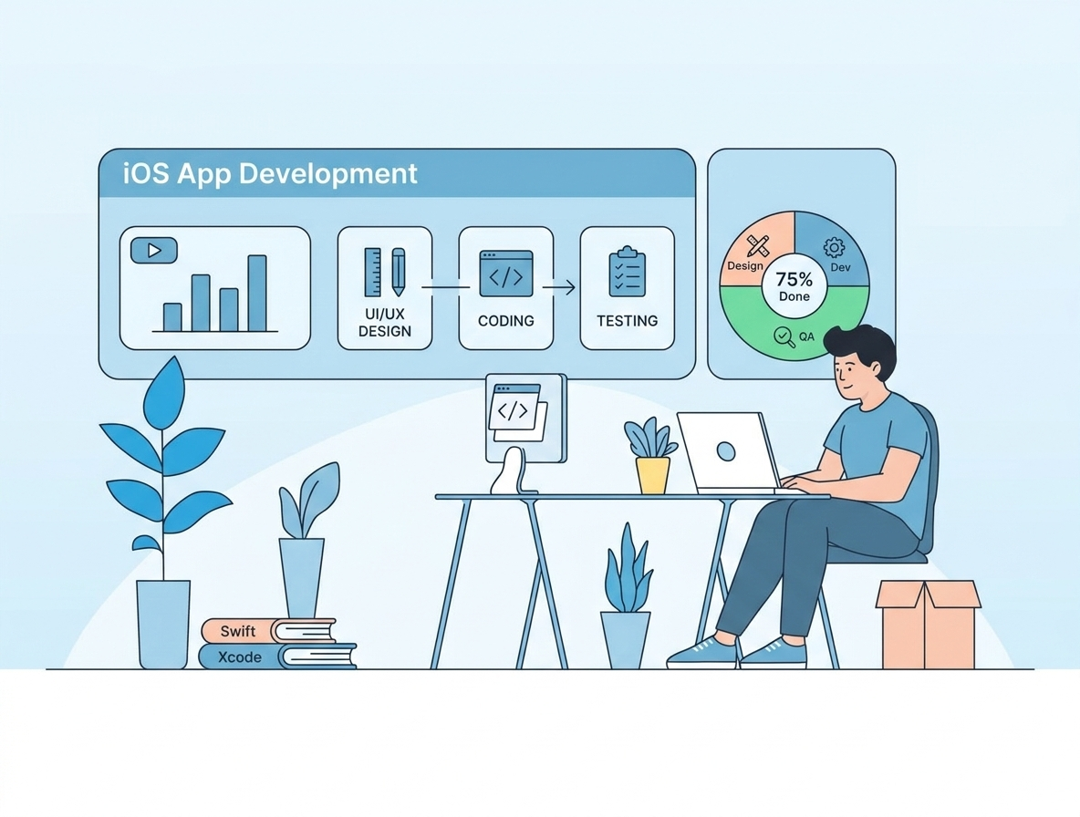 Web3 iOS app development process: Workflow from planning to deployment with UI/UX design, coding, testing, and smart contract integration